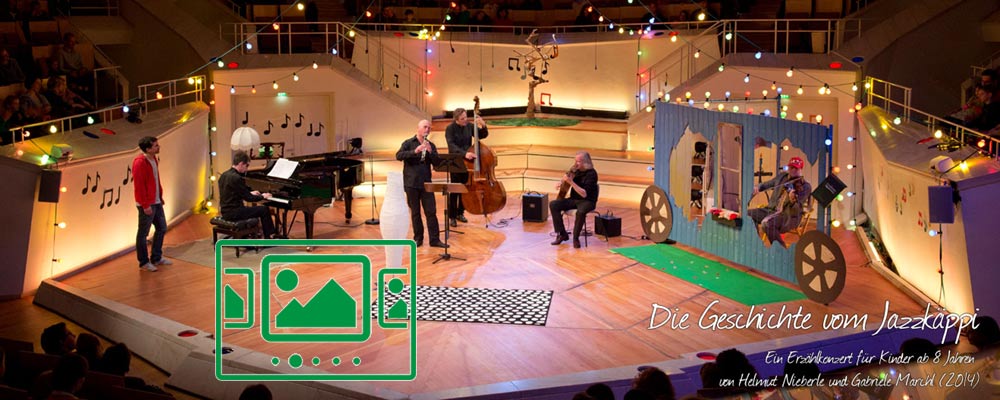 das slideshow-Fenster für 'bobtale.de' anzeigen ...
Martin Stegner (viola), Helmut Nieberle (git), Raffael Haeger (piano), Manfred Preis (cl, sax), Esko Laine (b) ... erzählt von Juri Tetzlaff.