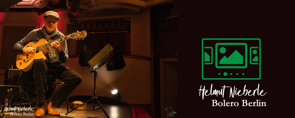 das slideshow-Fenster für 'helmutnieberle.de' anzeigen ...
Martin Stegner (va) - Stephan Holstein (cl) - Raphael Haeger (p) - Esko Laine (b) - Daniel Topo Gioia (perc) - Franzi Forster (fl, sax) - Helmut Nieberle (7-string g)